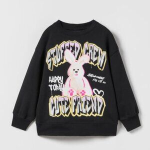 Zara Girls Bunny Crew Sweatshirt